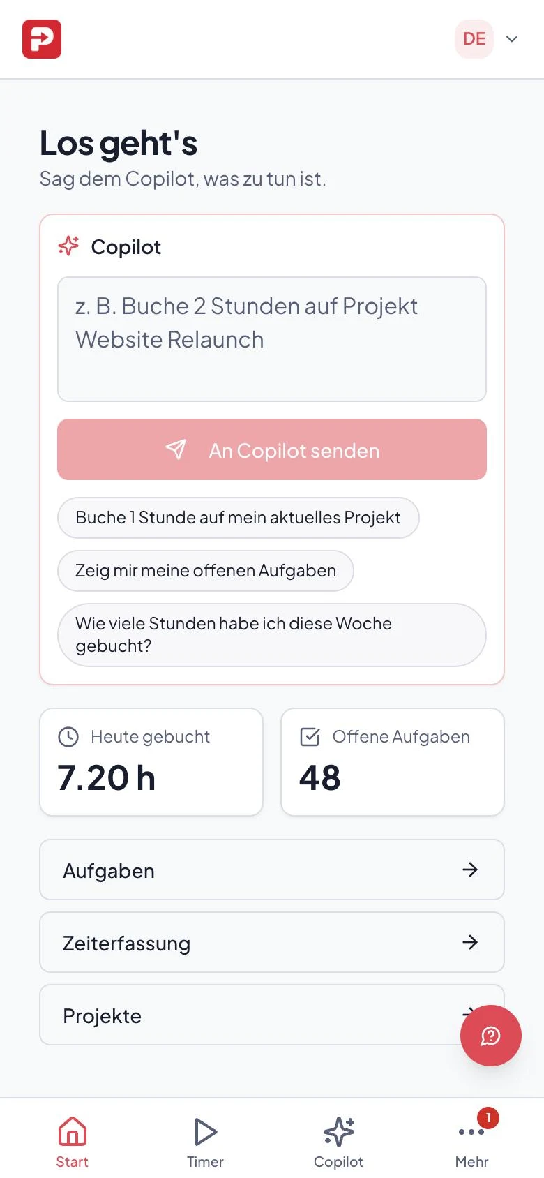 ProjectFlow auf dem Smartphone